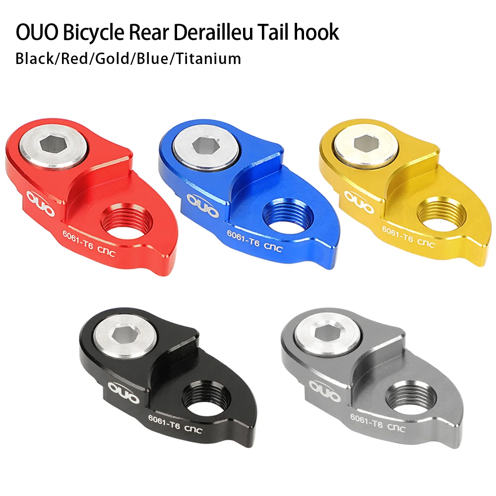 OUO CNC الجبلية والعتاد الخلفي Derailleur شماعات دراجة الإطار الذيل هوك موسع مع مسامير الألومنيوم الدراجة الخلفية Derailleur تمديد