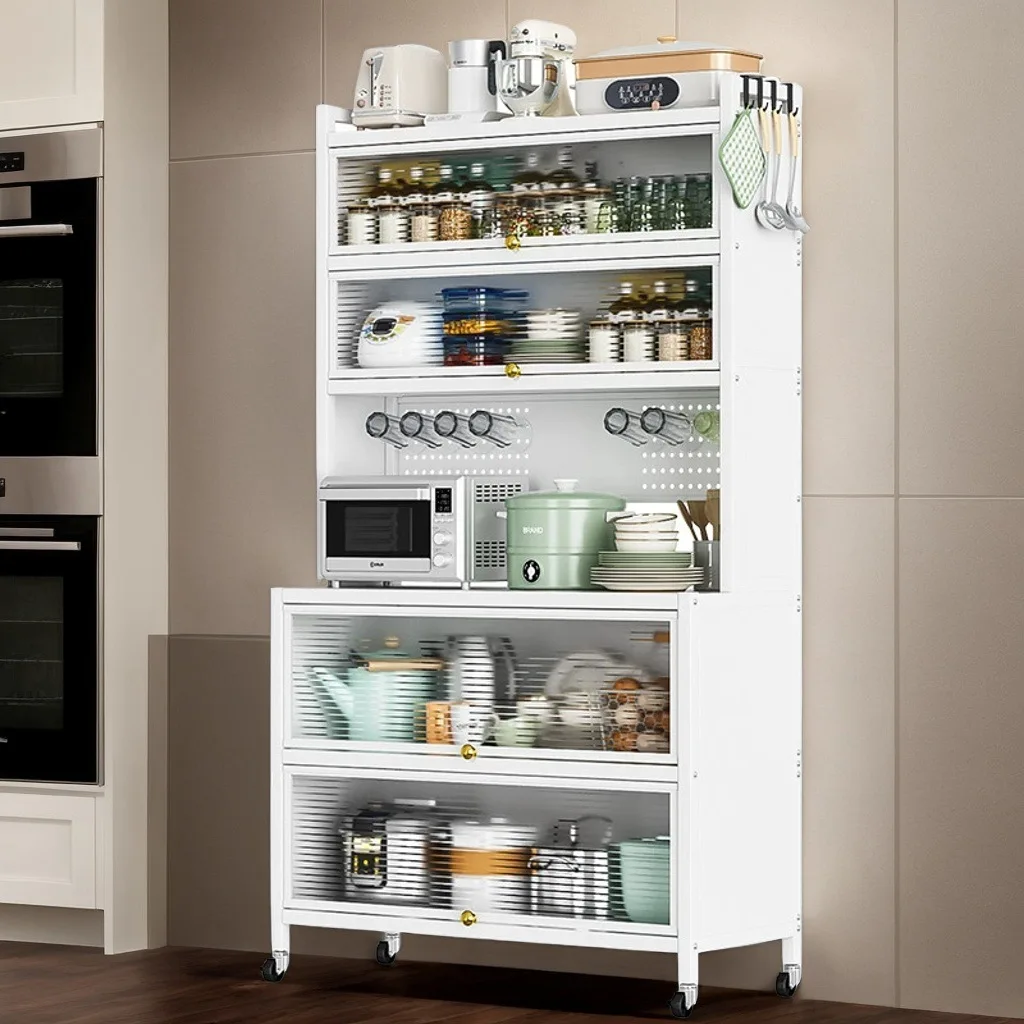 

Трансграничный кухонный боковой шкаф, полка, бытовой шкаф для хранения от пола до стены, многофункциональная кабина для хранения горшков для микроволновой печи