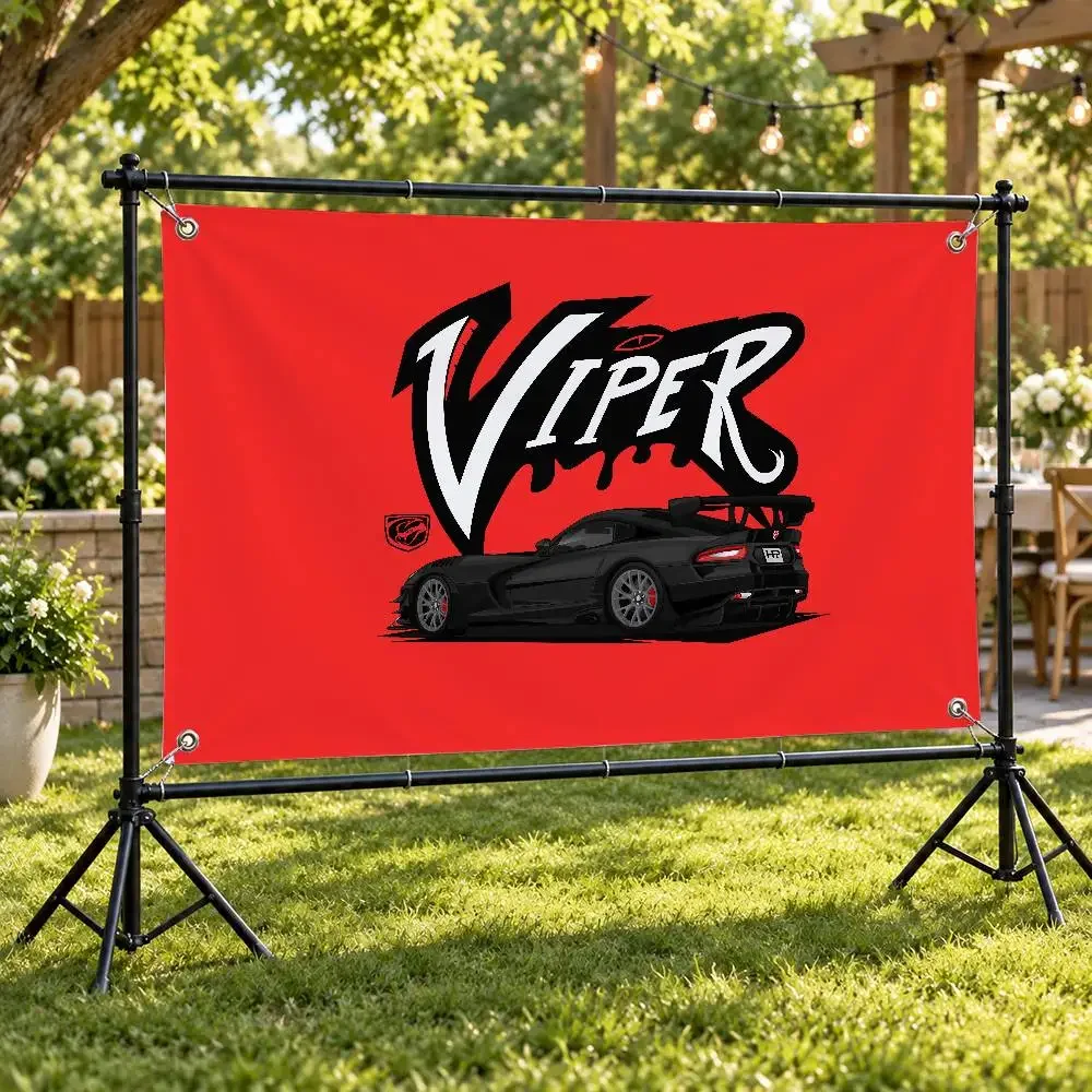 Vipers Sports Car Fans Aesthetic Wall Tapestry Flag Printed Wall Hanging Living Room Party Outdoor Decor