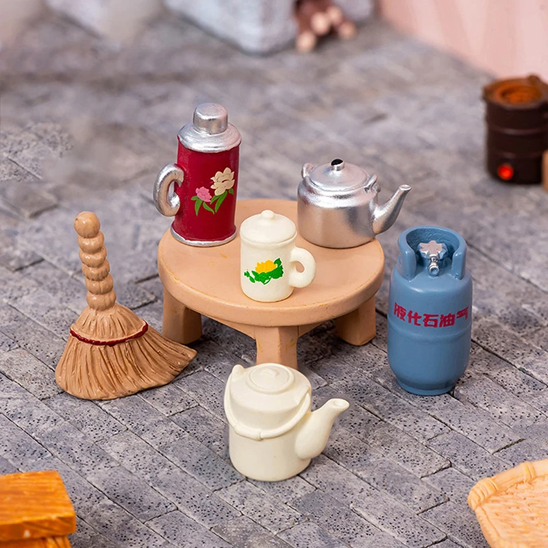 1 قطعة دمية صغيرة موقد الفحم غلاية خزان الغاز نموذج لوازم المطبخ دمى أثاث منزلي اكسسوارات الديكور