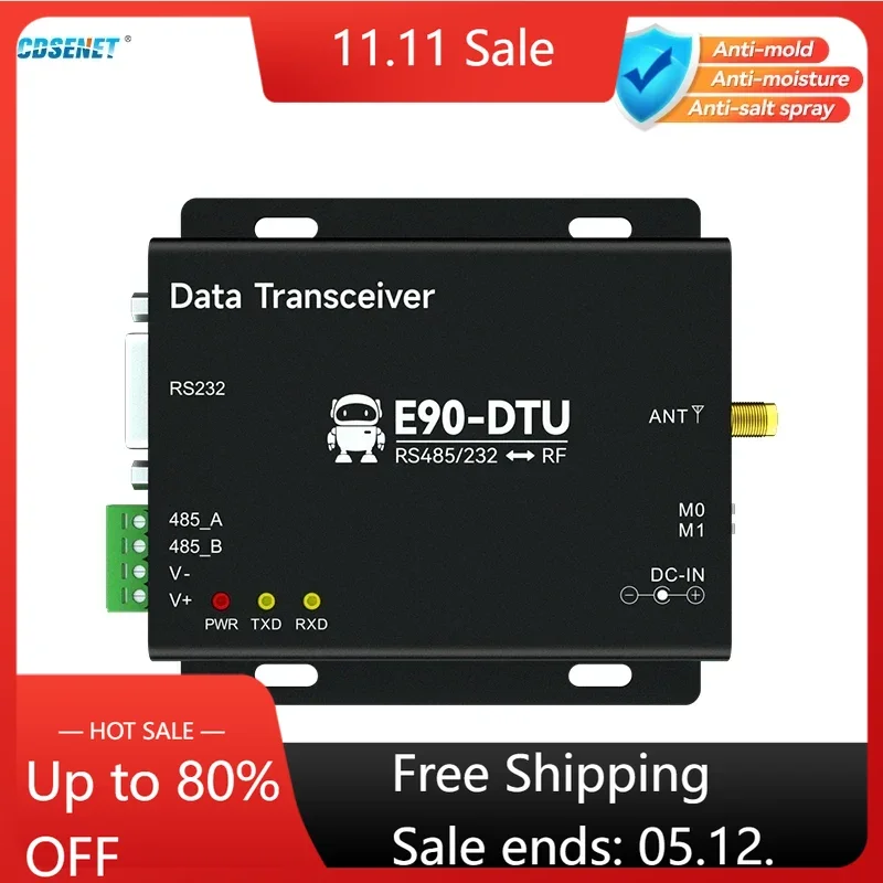 

SX1262 SX1268 E90-DTU(400SL30) LoRa Relay 30dBm RS232 RS485 433MHz 470MHz Modbus Receiver LBT RSSI Wireless RF Transceiver
