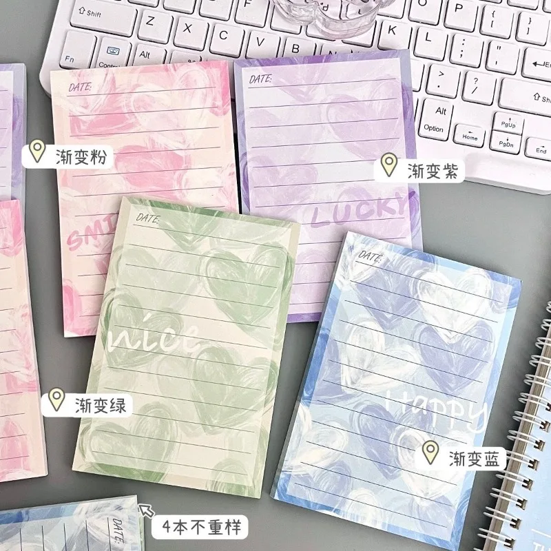 New Original Gradual Change Love A7 Notepad Ins High Value Can Be Torn Sticky Portable Notepad Students Sticky Notes Notepad