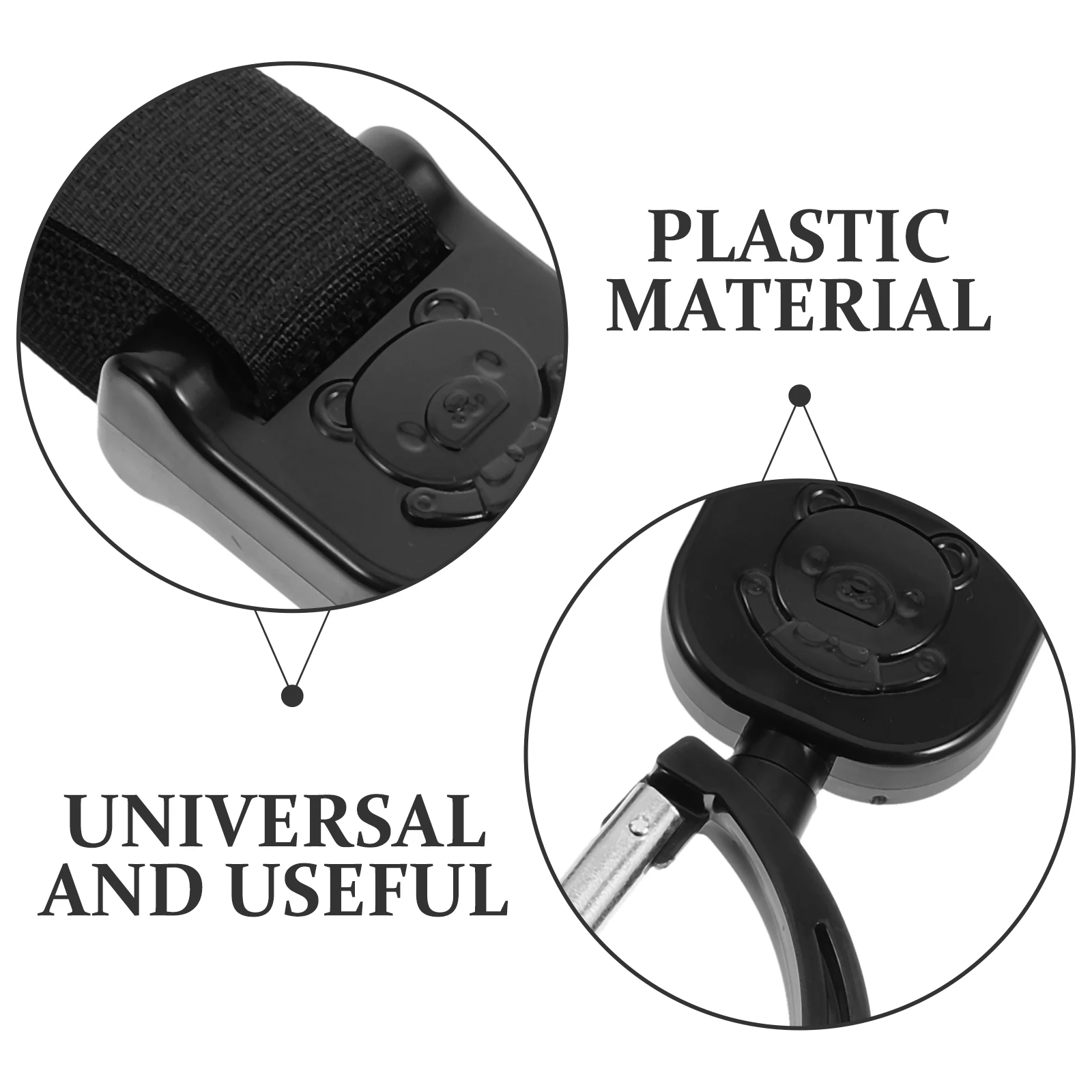 

2 pcs Rotating Stroller Hooks Universal Bag Hangers for Shopping Diaper Bags Black Travel Accessories 360Degree Hook Loop