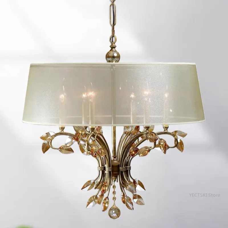 

American style rural chandelier, French branch, Nordic style creative study, dining room, living room vintage crystal chandelier