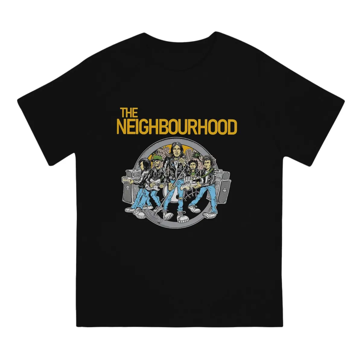 Rock Band Cartoon Men T Shirts The NBHD Neighbourhood Fashion Tee Shirt Short Sleeve O Neck T-Shirts Pure Cotton Summer Clothing