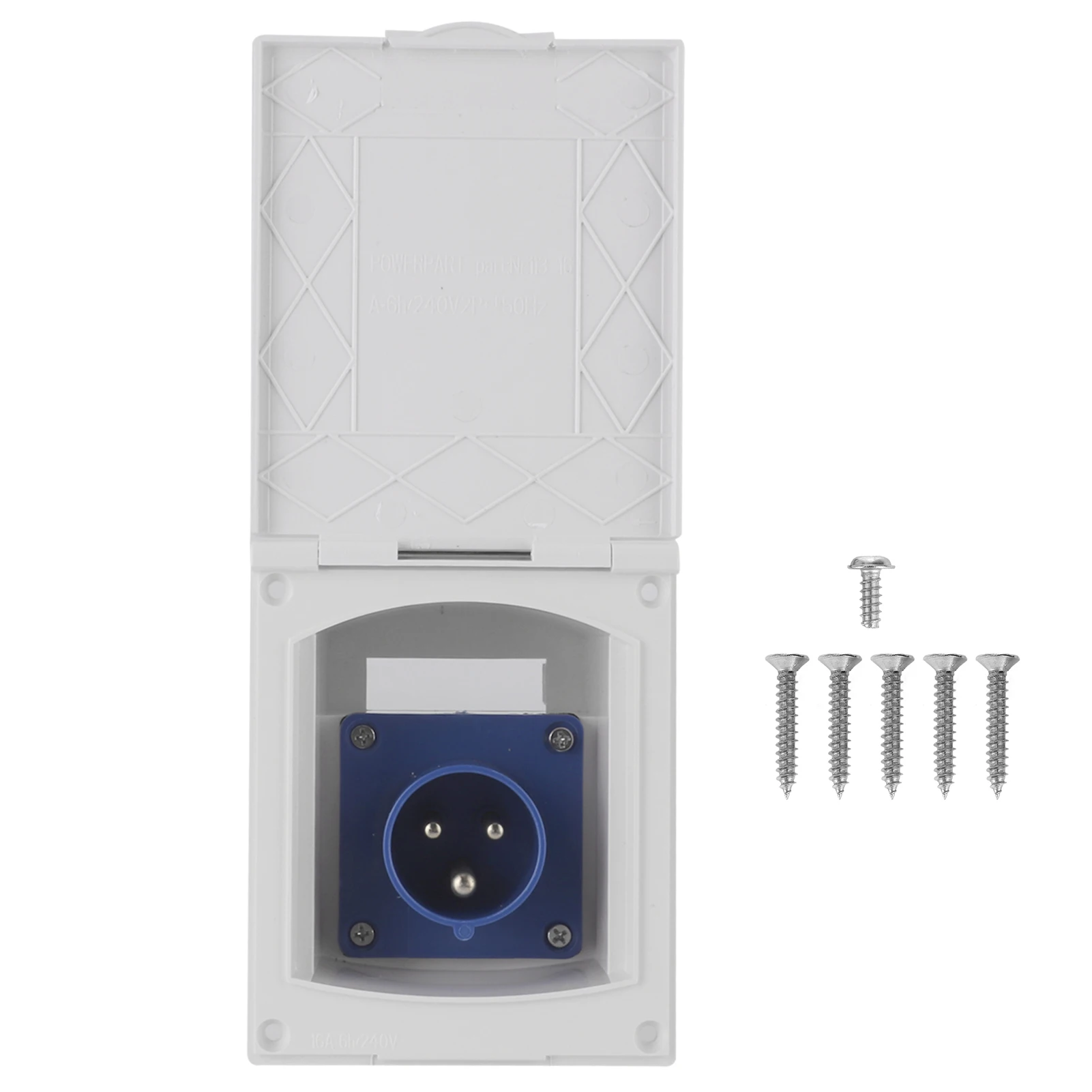 ZK20 16A ‑240V Waterproof Power Outlet External 3Pin Flush Female Socket Plug for RV Motorhome Trailer Caravan