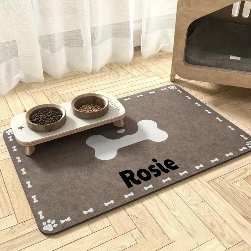 Personalized Name Sasha with Dog Bowl and Paw Prints Doormat Durable Non Slip Entrance Rug Perfect for Pet Lovers Home Decor