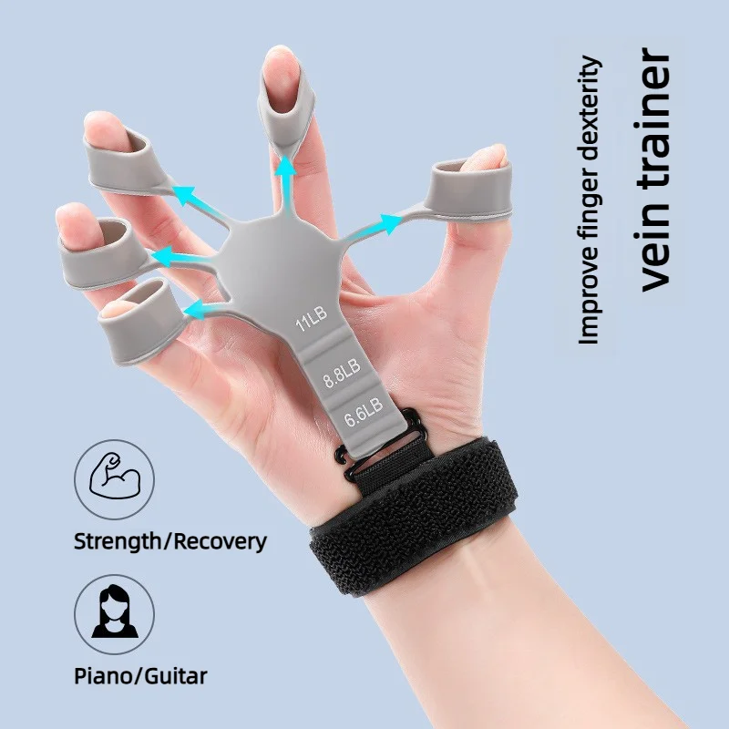 Hand Grip Strengthener Physical Tools Guitar Finger Trainer Training And Exercise Gym 6th Level Resistance Gripster Expander