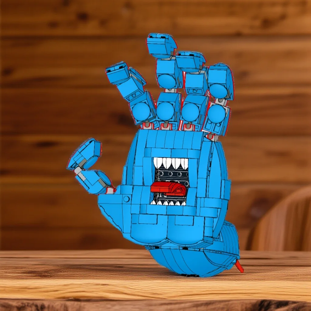 

MOC кричащие ручные строительные блоки, набор редких мультяшных кирпичей, синий палец, модель «сделай сам», игрушки, подарки на Хэллоуин для детей, 512 шт.