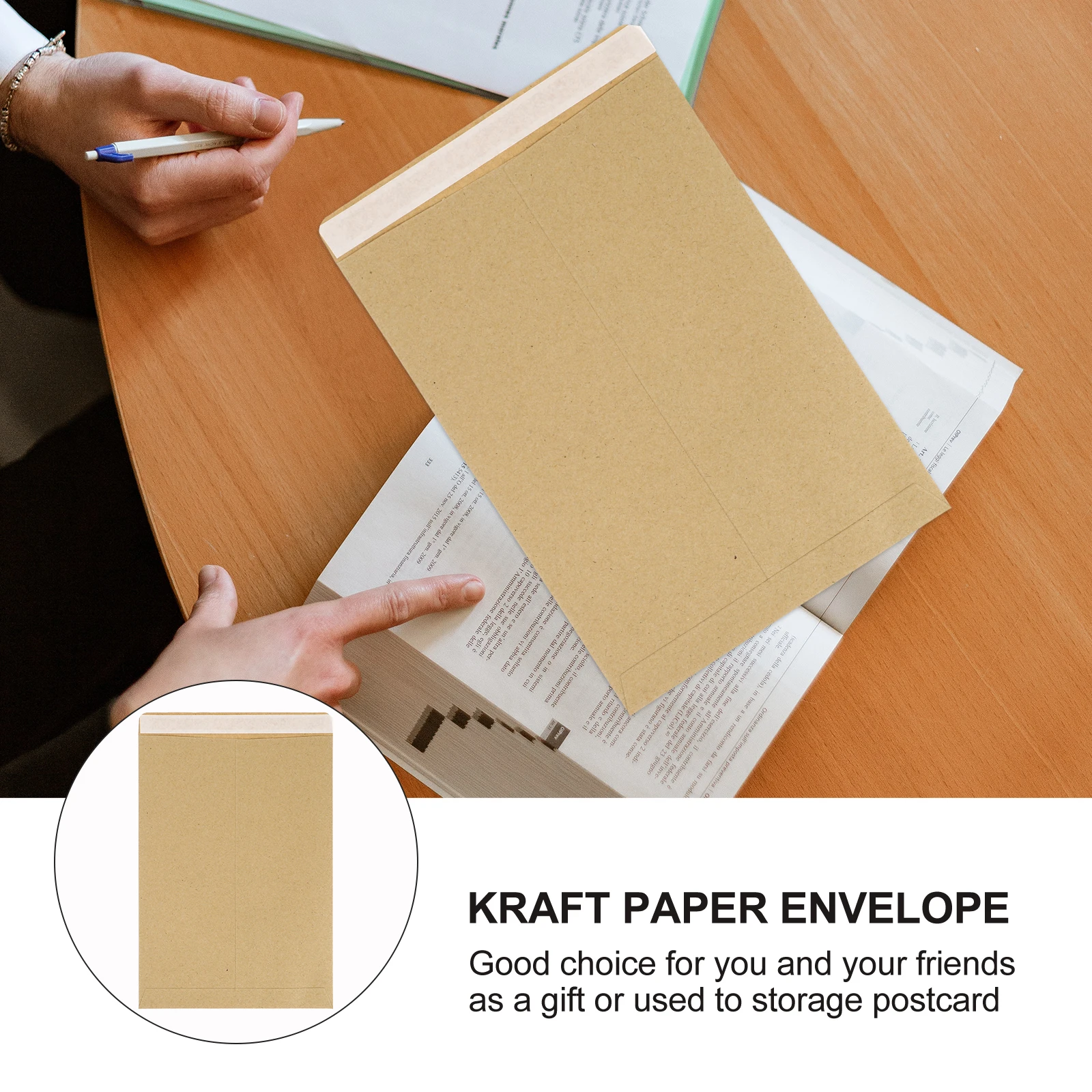 

50pcs Kraft Paper Envelopes Classic Retro Blank Letter Storage Bags Practical Elegant Appearance Favorable Price