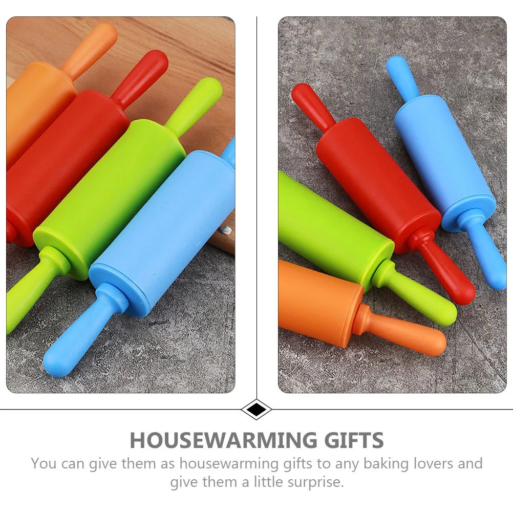 

2pcs Rolling Pin Kids Stick DIY Supplies Clay Tools Small Dough Roller Sticks Silicone Plastic Bakeries Kitchen House