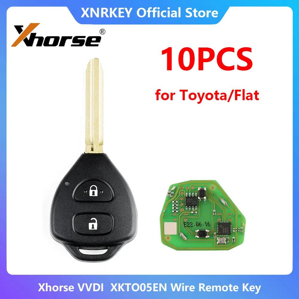 Xhorse VVDI  XKTO05EN Wire Remote Key for Toyota Flat 2 Buttons Triangle English Version 10PCS/Lot