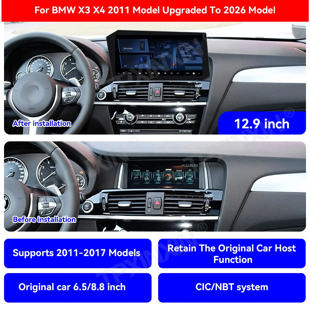 

Android 14 Multimedia Car Radio For BMW X3 X4 2011-2017 With GPS Navigation Carplay Mirror Link Stereo Stereo Receiver Head Unit