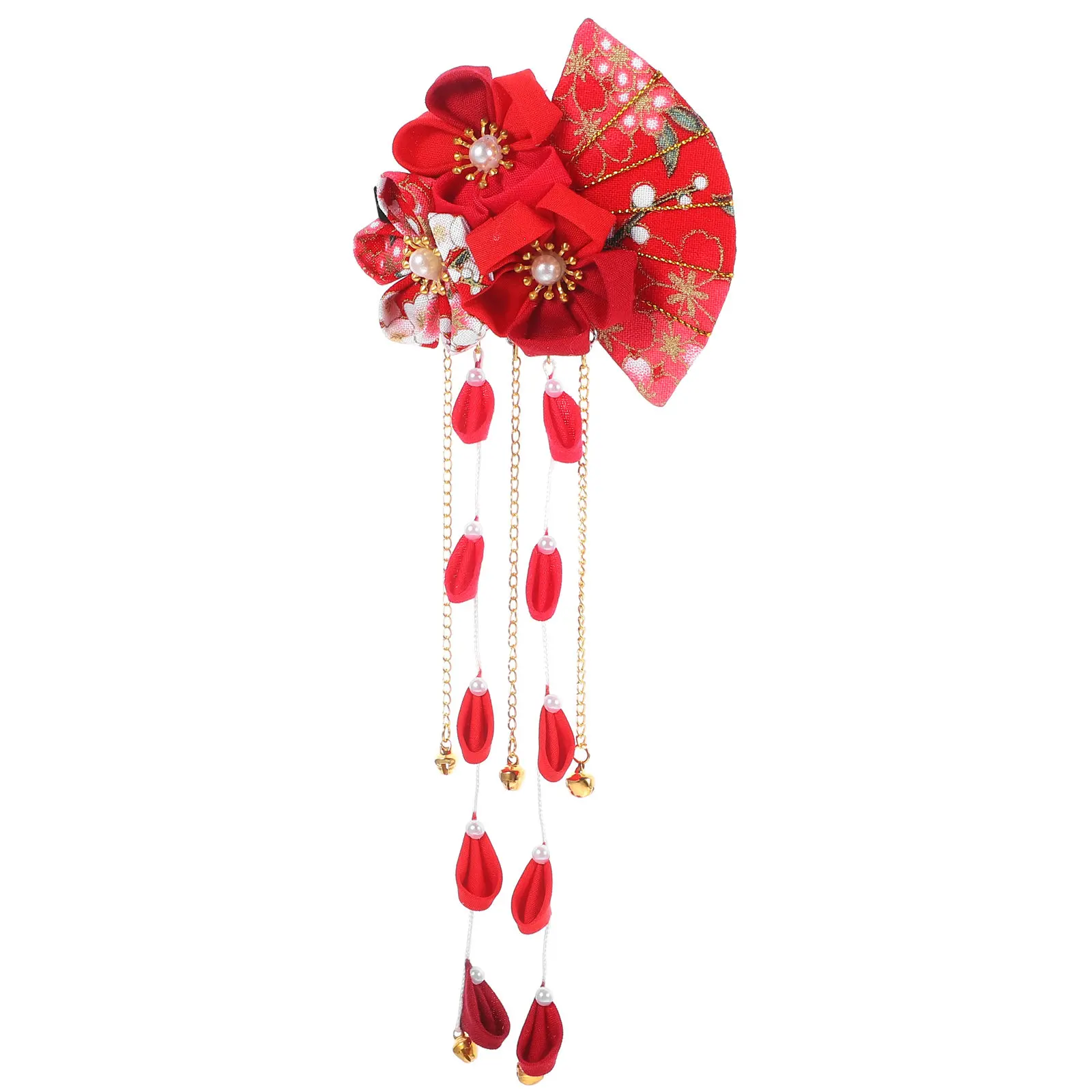 Japanese Style Hairpin Long Tassel Bridal Headdress Wedding Hair Decoration Women Flower Hairpins Bride Clips For Party Festival