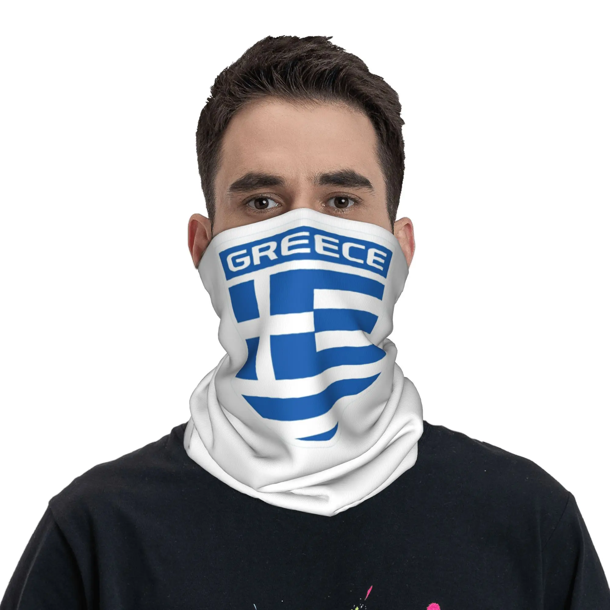 Greece Greek Flag  Bandana Neck Cover Wrap Mask Scarf Multifunction Cycling Scarf Outdoor Sports For Men Women Adult Breathable