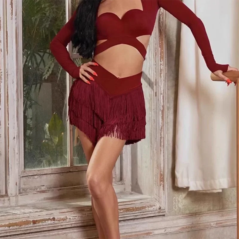 Quastenröcke Erwachsene Latin Dance Röcke Tanzbekleidung Damen Damen Cetition Dance Performance Kleidung Bot Wear Praxis Sportbekleidung