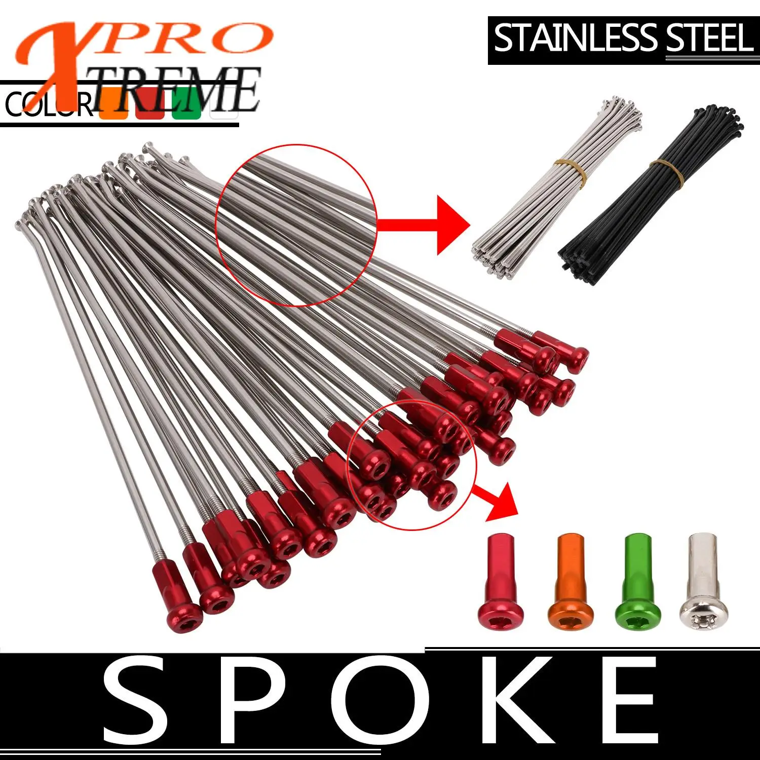 

Motorcycles Parts 18" Rear Wheel Stainless Steel 36 pcs spokes and nipples For YAMAHA YZ125 YZ250 YZ250F YZ450F WR250F WR450F YZ