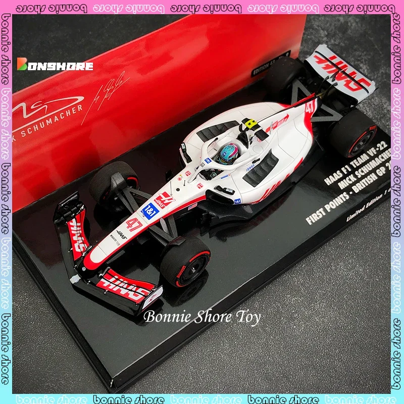 minichamps car model 2022 British Grand Prix Schumacher 1/43 Hans F1 Racing  F1 car model room ornament boy collection toy gift