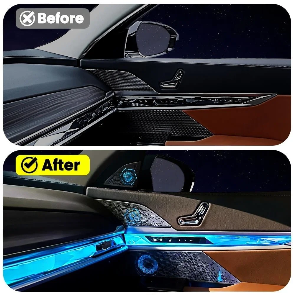 RGB color streamer For BMW 7 Series G70 2023+ Speaker Cover Ambient Light Car Hi-Fi Midrange Tweeter Horn Stereo Grille