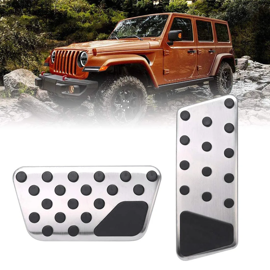 Gas and Brake Pedal Cover Set Foot Pedal Anti-Slip for 2007-2017 Jeep Wrangler JK JKU Models, 2