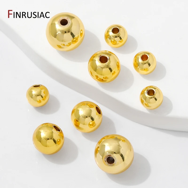 14/18K مطلية بالذهب النحاس الصلبة خزر عازل لصنع المجوهرات ، فواصل للخرز ، 6/8/10 مللي متر أساور الخرز DIY بها بنفسك اكسسوارات #2