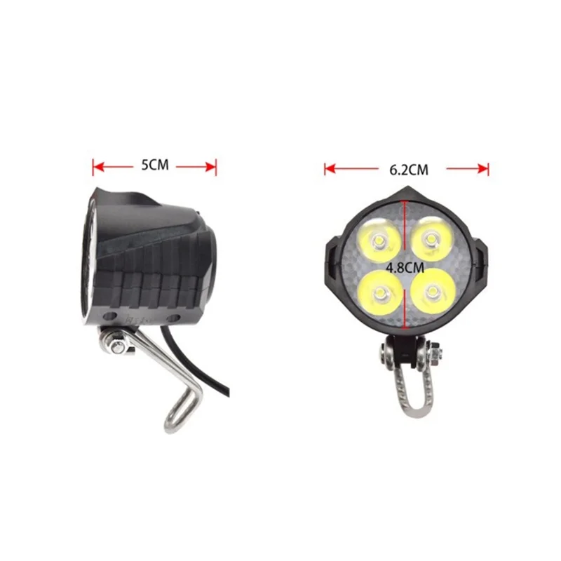 Ebike E-Bike 36V-48V Electric Bicycle Light with Horn Waterproof Headlight Horn Set Front Headlight Parts