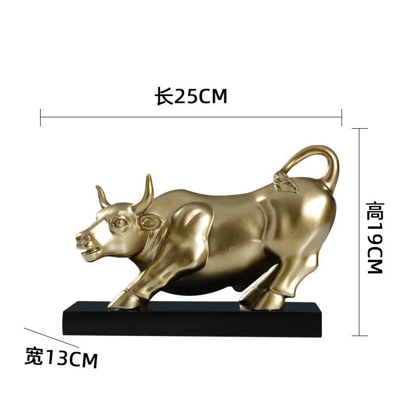 Resin Ornaments Cow Statue Sculpture Model Decoration Crafts Statuette Home Accessories Furnishings Figurines Gift