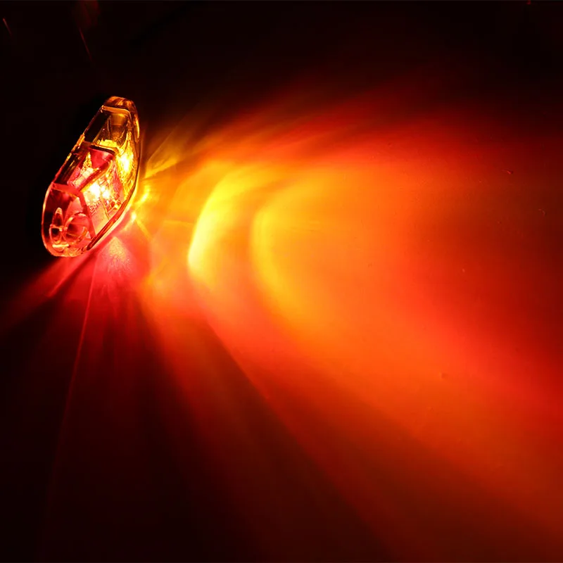 

2Pcs 12V 24V LED Side Marker Light Car External Light Warning Tail Light Auto Trailer Truck Lorry Lamp Red & Amber double color