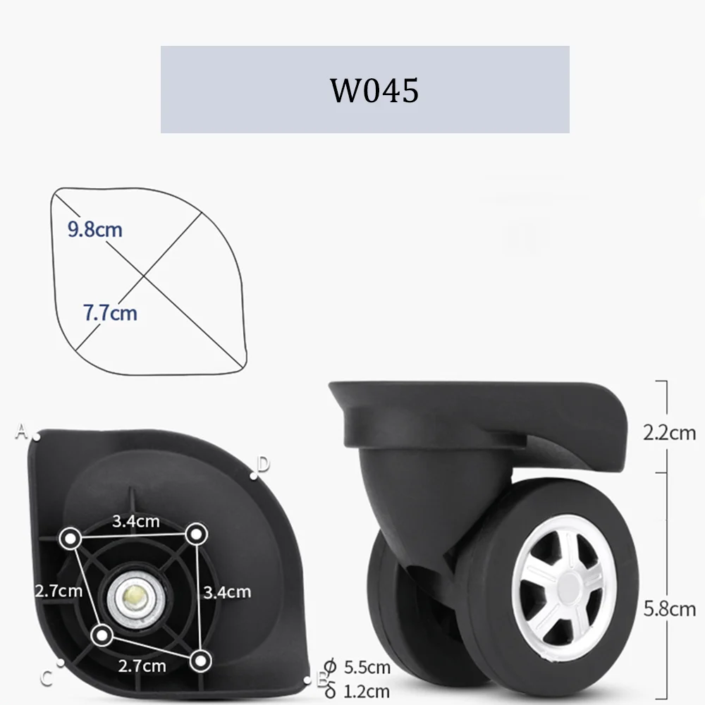 Para HANKE W045 cubierta de carrito de ruedas Universal reemplazo de ruedas polea de mantenimiento de equipaje ruedas deslizantes resistentes al desgaste Slient