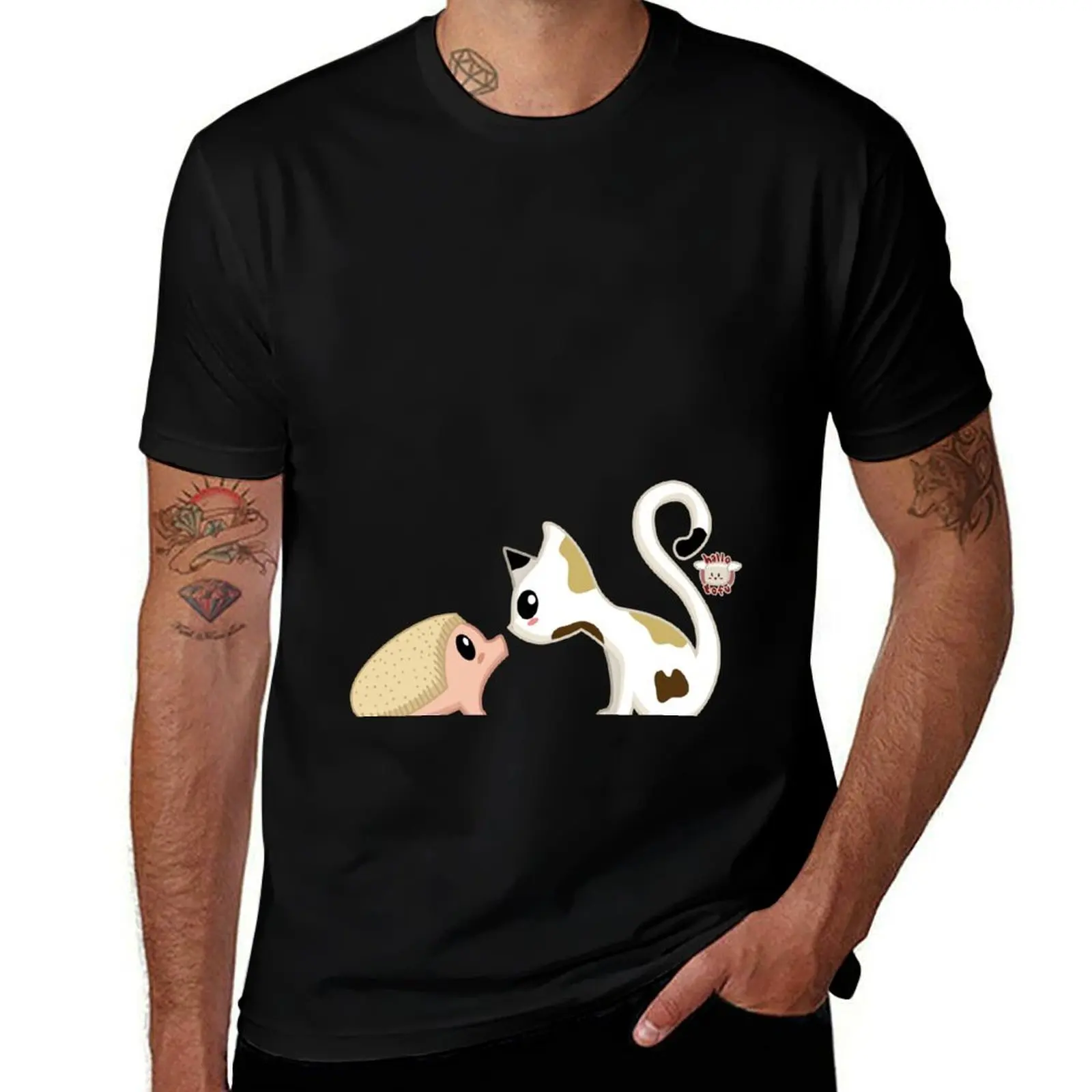 Hedgie and Kitty T-Shirt Construction Work Tee Shirt T-Shirt