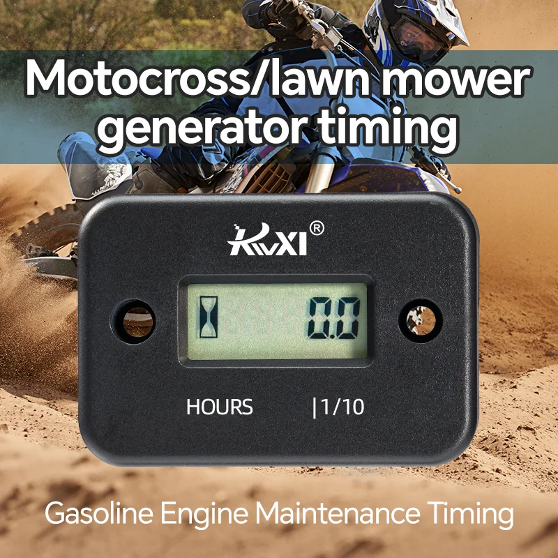 3pc LSQ-01 tacômetro medidor de hora display digital motosserra cortador de grama motocicleta placa digital contador de hora bateria substituível
