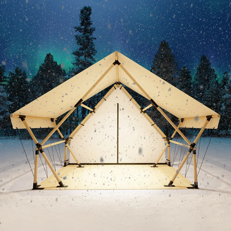 خيمة نفق عائلية من قماش أكسفورد ثلاثي، تصميم متعدد الغرف مقاوم للماء ومقاوم للرياح، خيمة تخييم خارجية محمولة #1