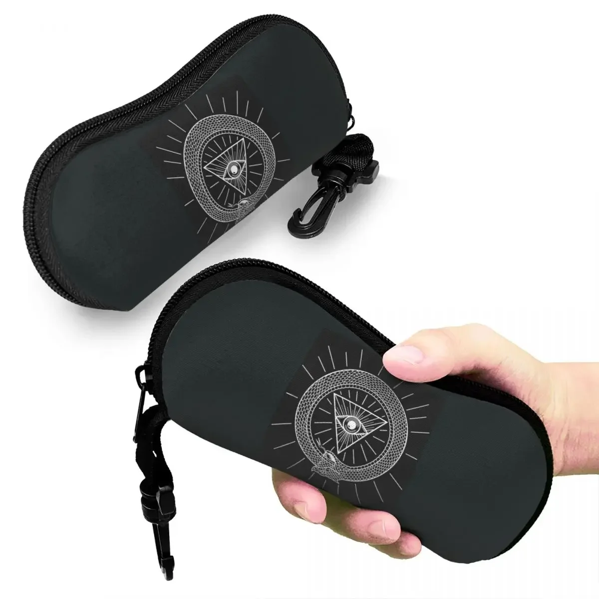 

All-seeing Eye Soteric Of Ouroboros Snake Shell Glasses Case Protective Sunglasses Box Women Men Soft Eyeglasses Bag Pouch