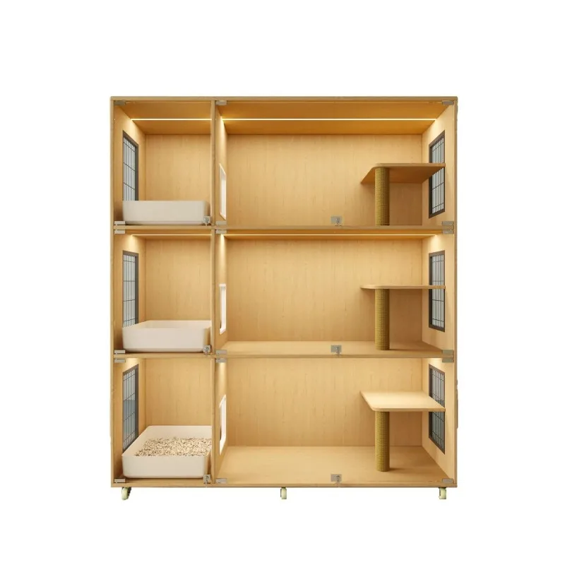 Solid wood cat cage villa cabinet nest cat house house glass display cabinet brooding warm insulation cabinet box cage