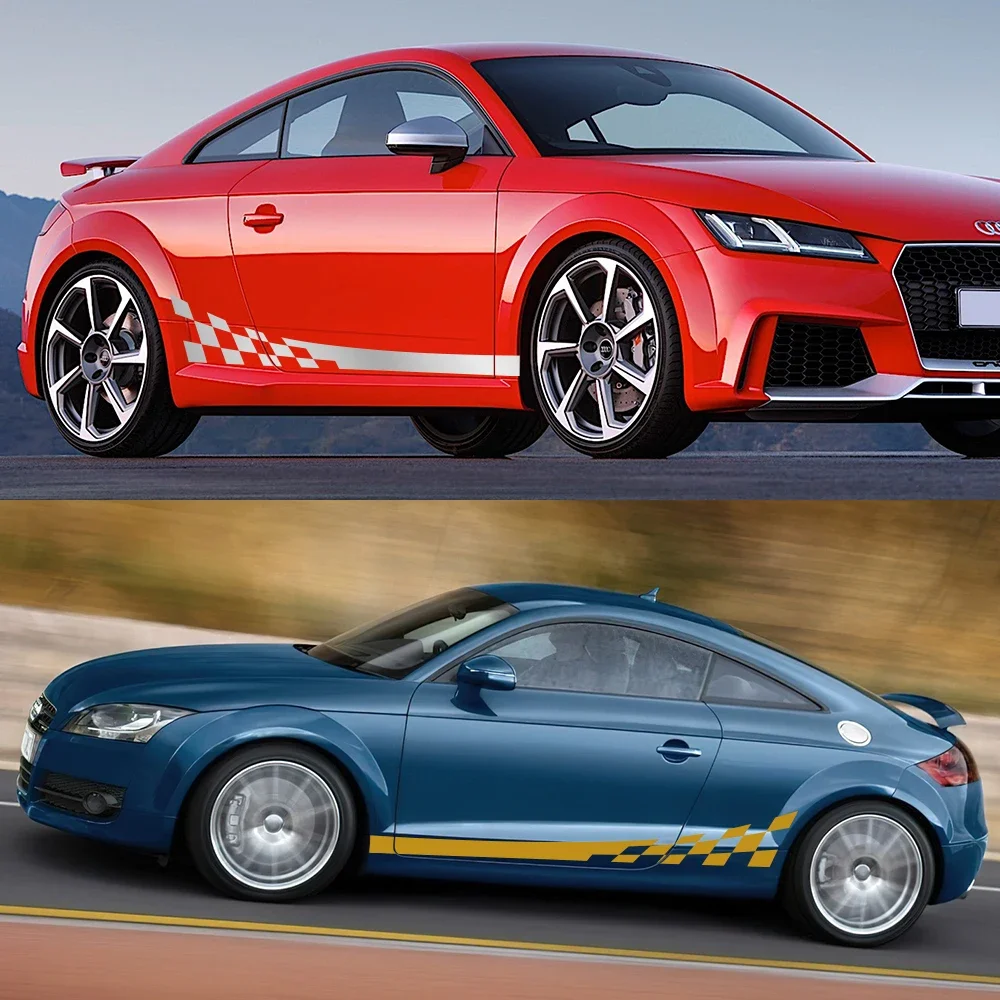 سيارة الجانب الباب ملصق الرسومات ملصق حائط من الفينيل الخارجي اكسسوارات السيارات لأودي TT 8N MK1 MK2 8J كوبيه MK3 8S رودستر TFSI RS