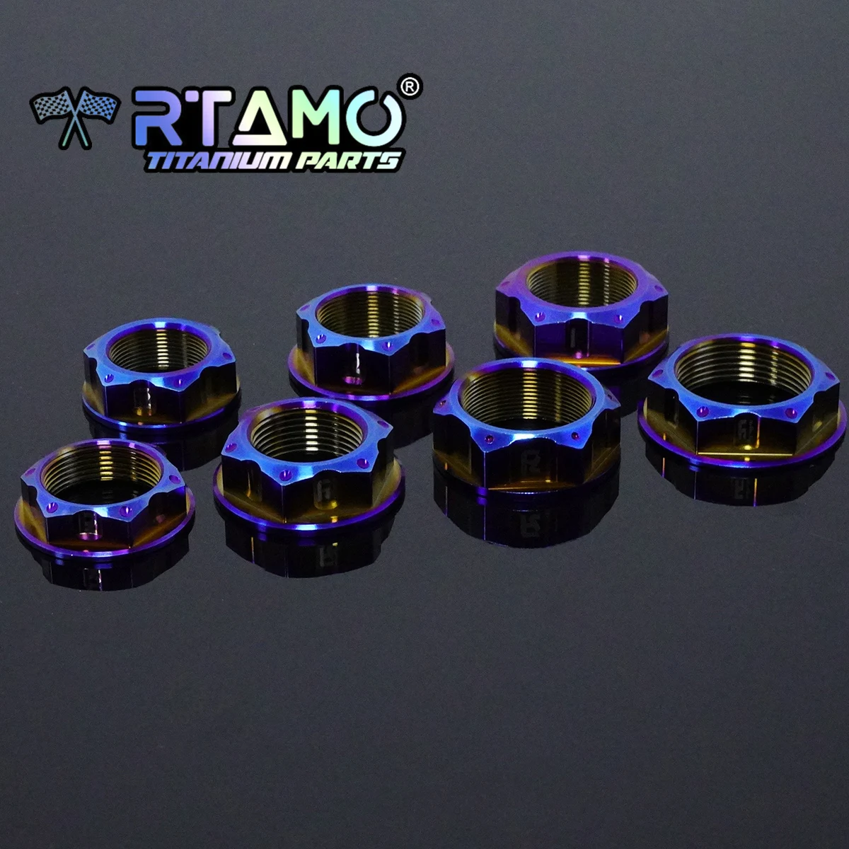 RTAMO Tuerca de titanio Gr5, M22, M24, M25, M30, CNC, Tuercas elegantes, sujetador para bicicleta y motocicleta (1 ud.)