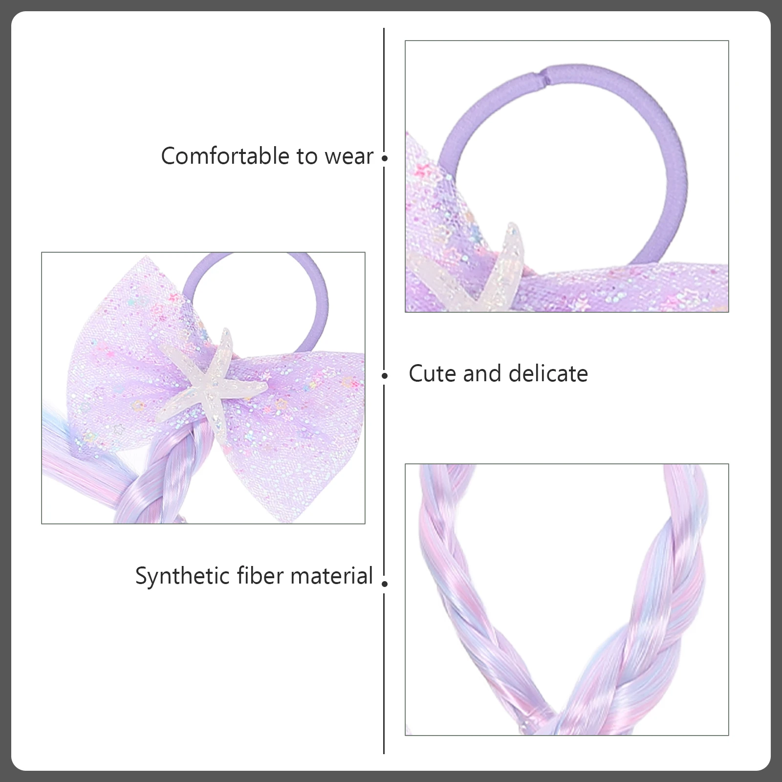 

4pcs Colorful Hair Shell Star Ties for Girls Elastic Ropes Accessories Thick Hair Holders Daily Practical Gift