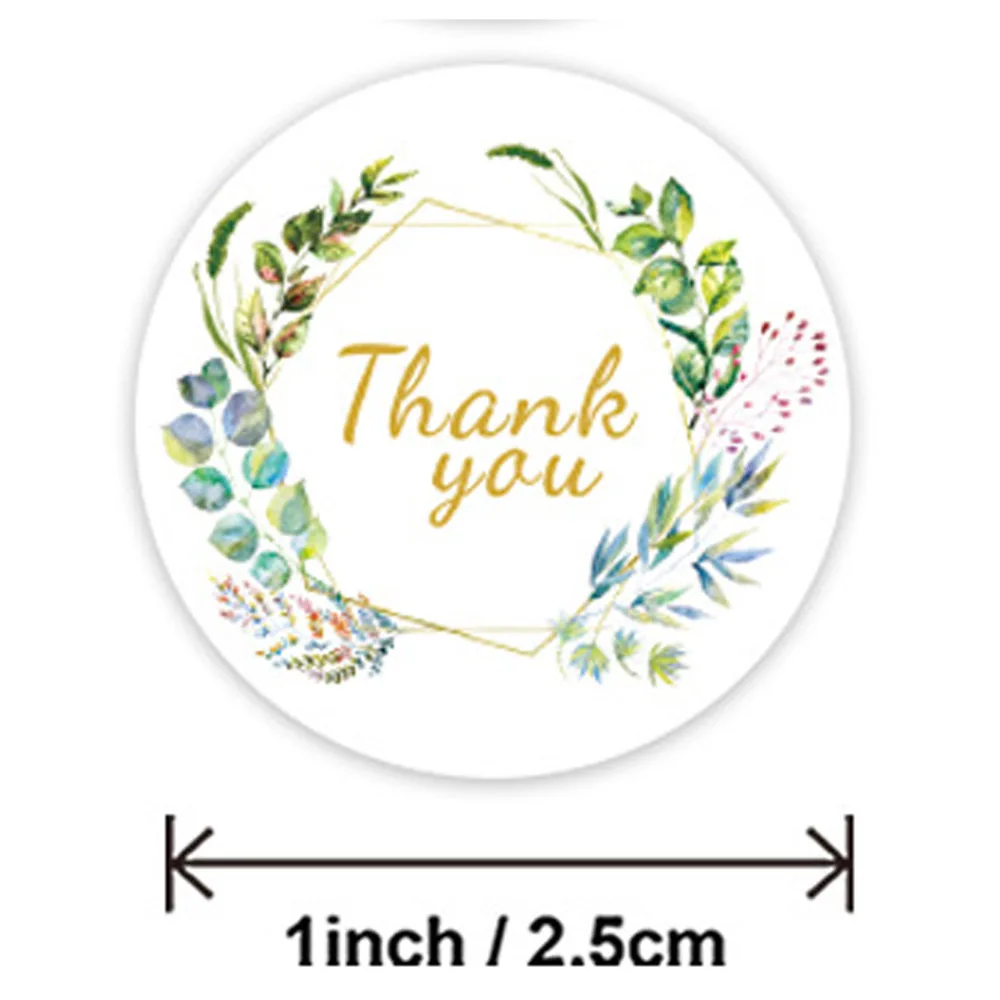 50-500pcs Decoration Wedding Sticker Round Floral Thank You Stickers Scrapbooking For Package Seal Labels Custom Sticker