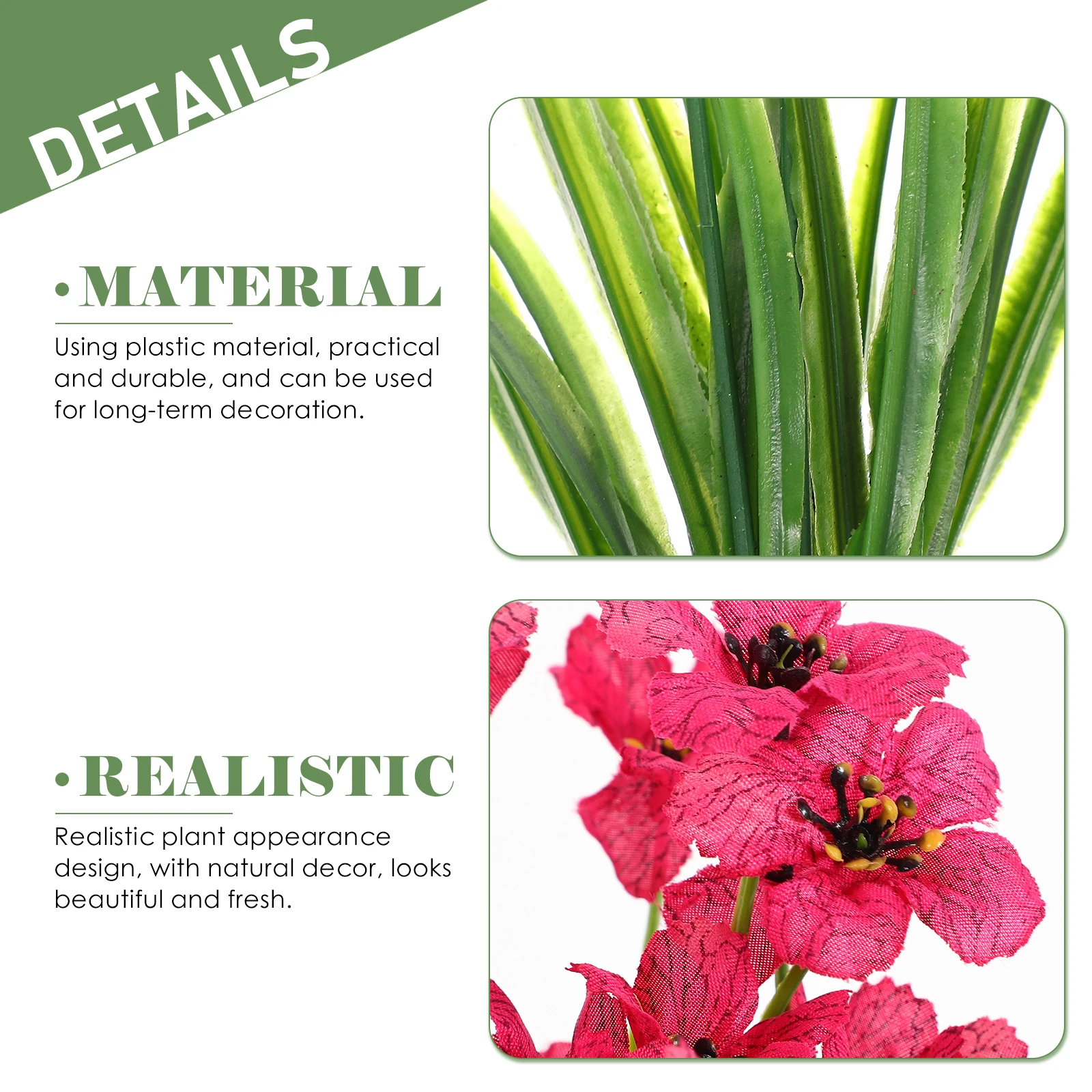 

12pcs Realistic Plant Decorative Home Wedding Party Diy Vase Arranging Material Simulated Plant Decor