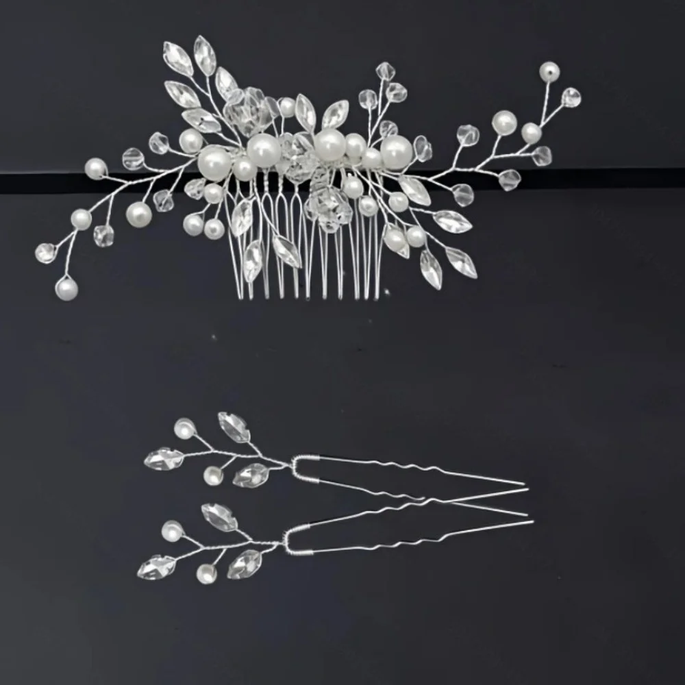 1pc White Pearl Branch Hair Comb, Forest-style Fresh Design, Suitable for Wedding Gowns, Photo Shoots, and Daily Elegant Updos