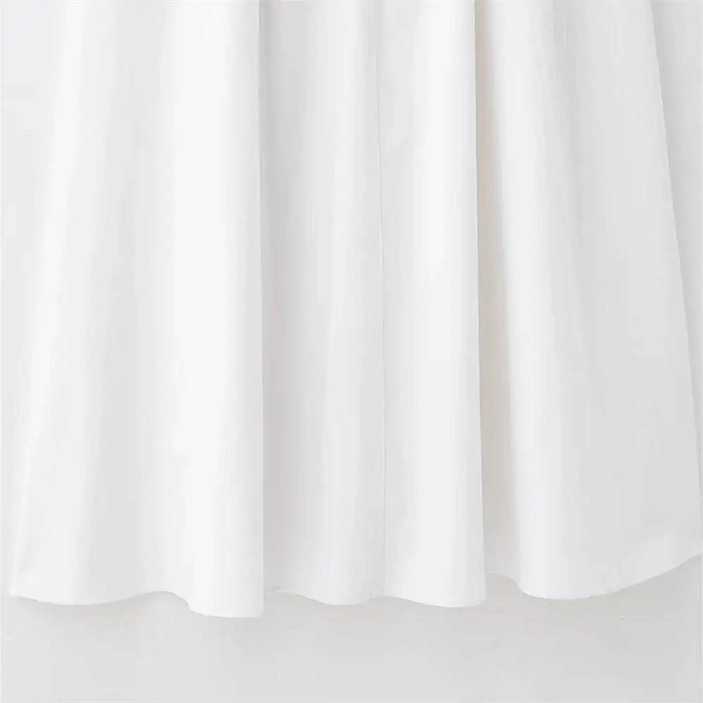 الصلبة اللون مطوي منتصف طول جيب الديكور لربيع وصيف نصف تنورة المرأة الجديدة