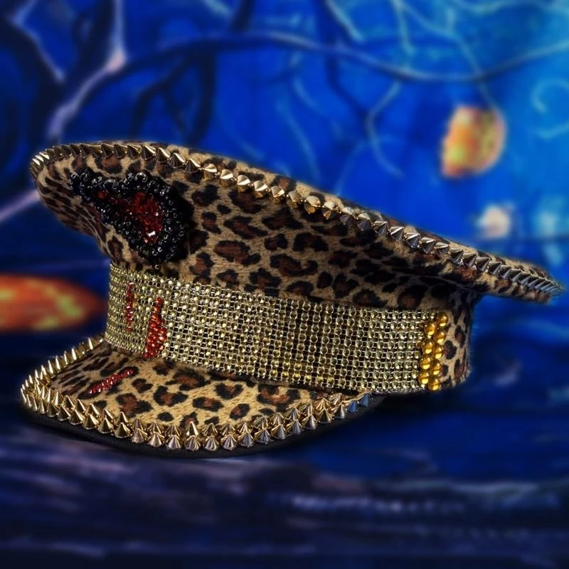 Bridal Leopard Hat Captain Cap Marine Hat Cosplay Party Supplies