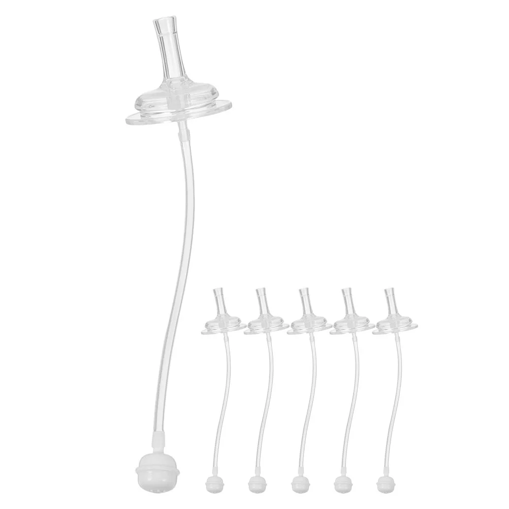 6 Pcs Baby Bottle Straw Accessories Reusable Straws Silicone for Kids Sippy Cup Silica Gel Toddler Nipple Drinking Long