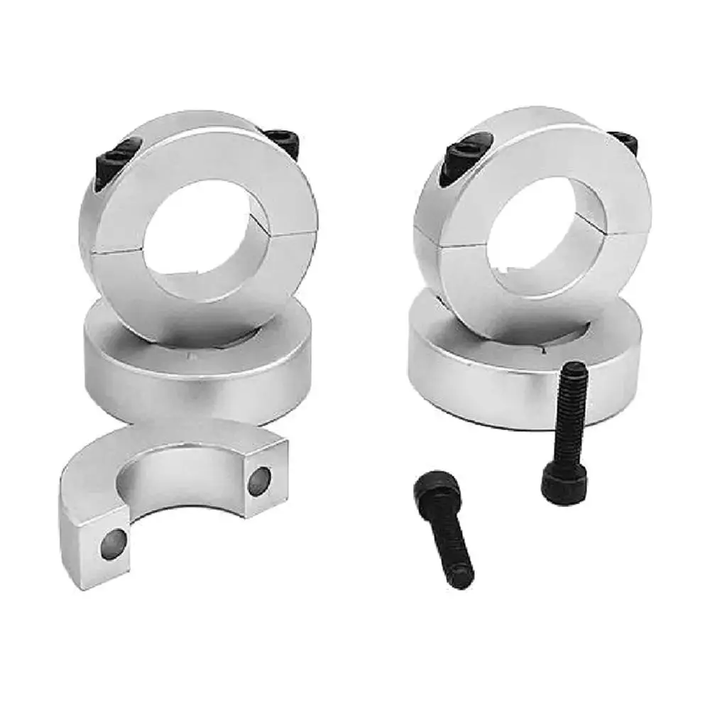 1Pcs Aluminum Alloy Fixed Locking Limit Ring 6-20mm Diameter Double Split Shaft Collar with Screws Separate Optical Axis