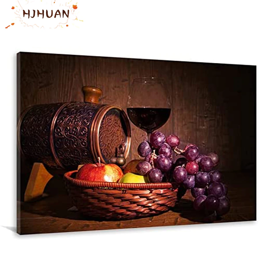 5D DIY wine, barrels, grapes Diamond Painting Full Square round Diamond Painting Embroidery Sale Rhinestones Pictures decor