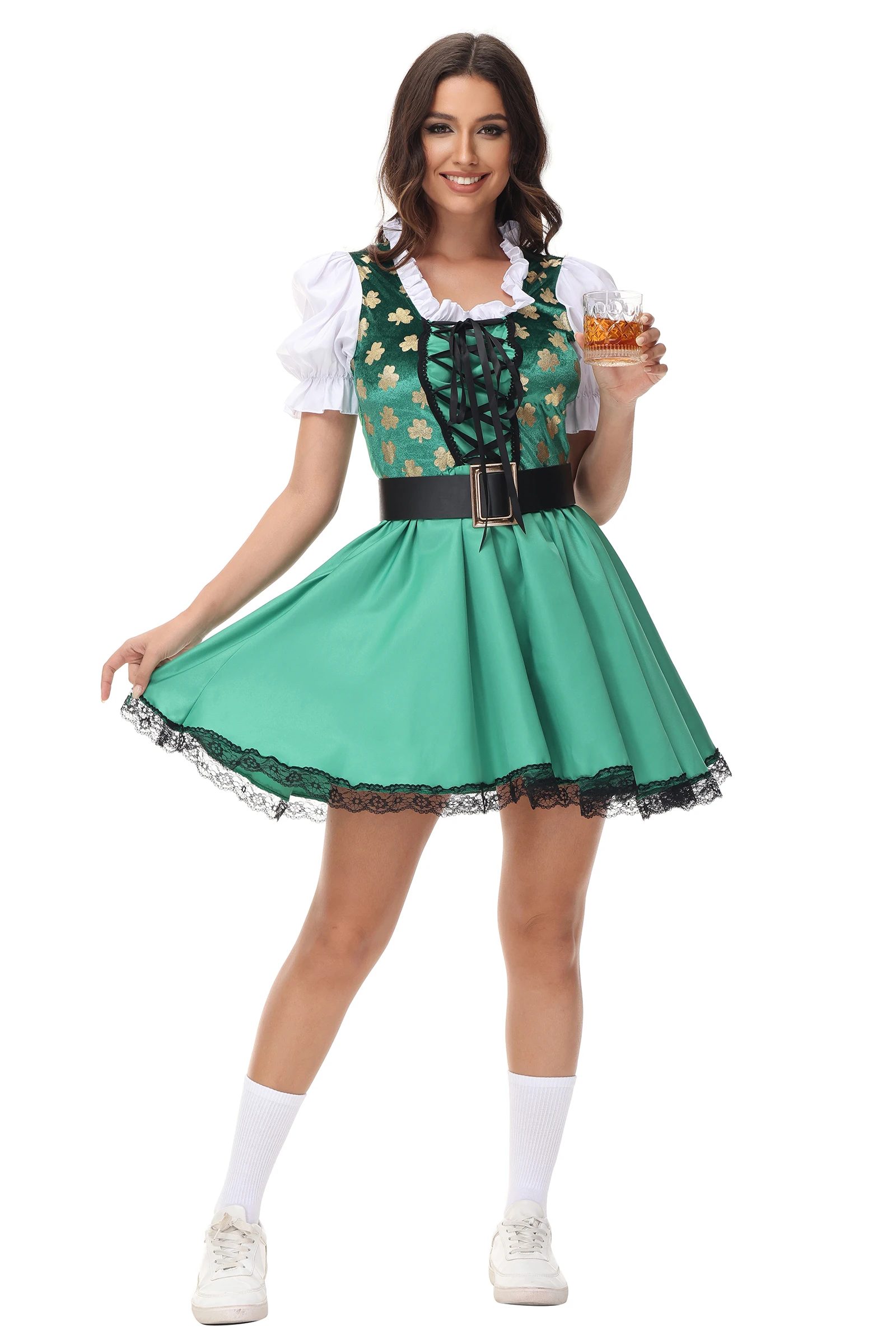 Gb10049 Halloween Goblin Paar Kostuum Germany Oktoberfest Baarse Bier Meisje Dienstmeisje Cotume Speeljurk