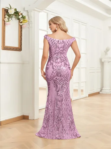 Imagen 2 del producto Vestidos de Noche saudíes de lentejuelas de lujo, vestidos largos elegantes hasta el suelo con un hombro para mujer árabe, vestidos formales de sirena para fiesta de graduación