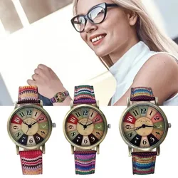 Boho Hippie Watch Ladies Watch With Multicolour Rainbow Pattern Quirky Boho Hippie Watch Gifts For Her Women Girl Bohemian