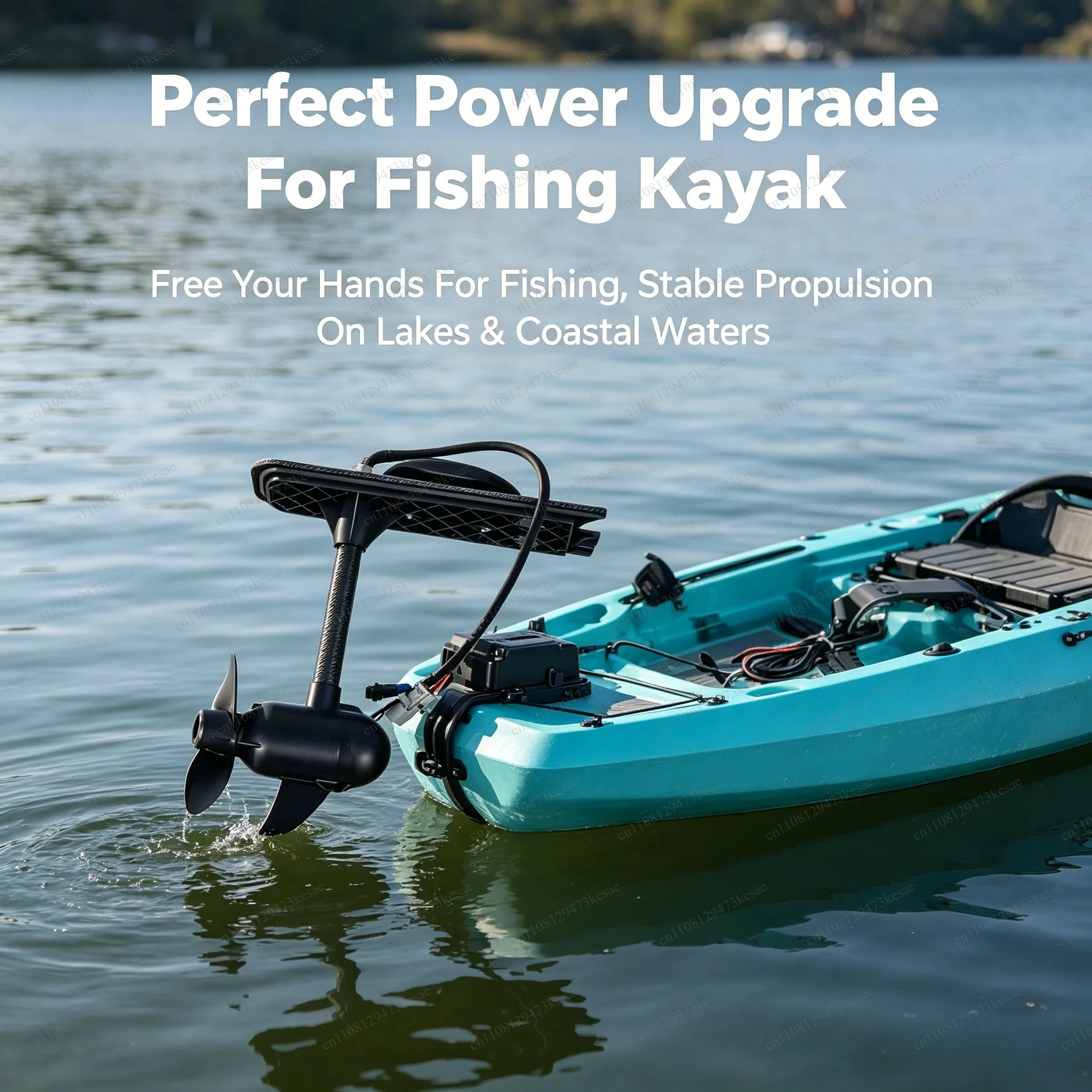 65LBS Brushless Electric Trolling Motor 12V, Powerful Hybrid Engine Thrust Motor for Pedal Kayaks & Inflatable Boats