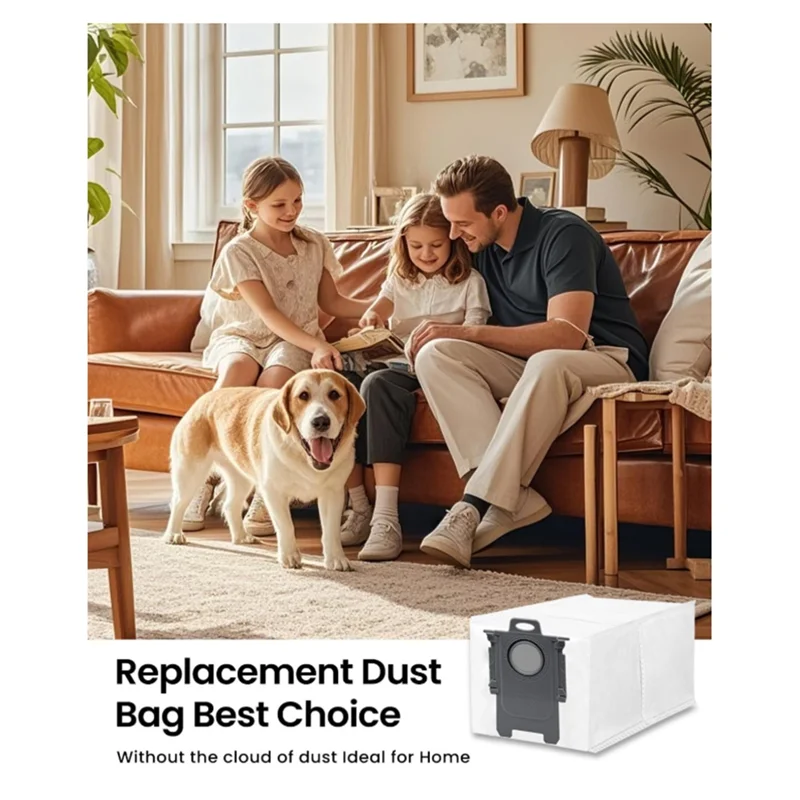 AT28-12 قطعة 3.2L كيس غبار كبير للاستعمال مرة واحدة لمكنسة Dreame X40 Ultra/X30 Ultra/L40 Ultra/L10s Pro Ultra/L10s Ultra Gen2